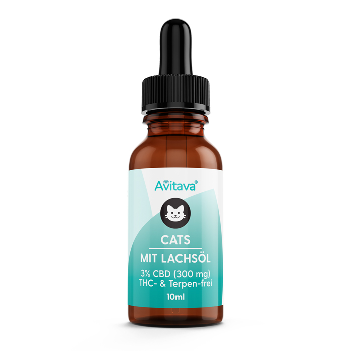 avitava_cbd_katze_3_lachs Avitava - CBD Vollspektrum Tropfen 3% (300mg) für Katzen mit Lachsöl, THC-frei
