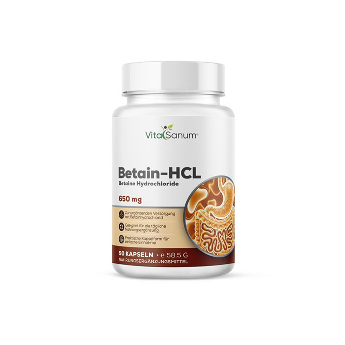 VitaSanum® - Betain-HCL (Betainhydrochlorid) 650 mg 90 Kapseln VitaSanum® - Betain-HCL (Betainhydrochlorid) 650 mg 90 Kapseln