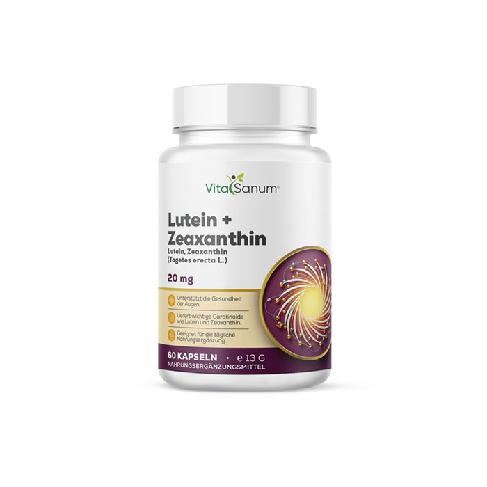 VitaSanum® – Lutein + Zeaxanthin 20 mg – 60 Kapseln VitaSanum® – Lutein + Zeaxanthin 20 mg – 60 Kapseln