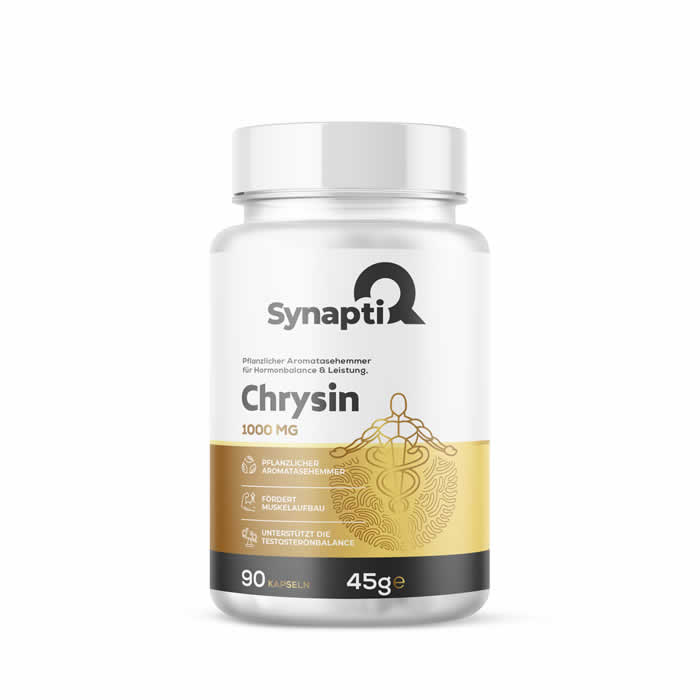 SynaptiQ® Chrysin – Hochwertiges Pflanzenflavonoid zur täglichen Ergänzung 2x500 mg 90 Kapseln SynaptiQ® Chrysin – Hochwertiges Pflanzenflavonoid zur täglichen Ergänzung 2x500 mg 90 Kapseln