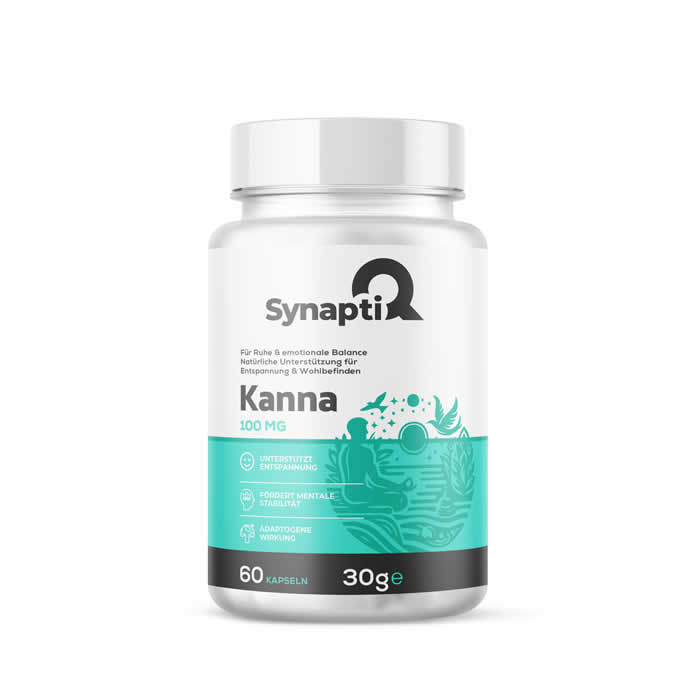 SynaptiQ® Kanna – Hochwertiges Pflanzenextrakt für eine bewusste Ernährung 100 mg 60 Kapseln SynaptiQ® Kanna – Hochwertiges Pflanzenextrakt für eine bewusste Ernährung 100 mg 60 Kapseln